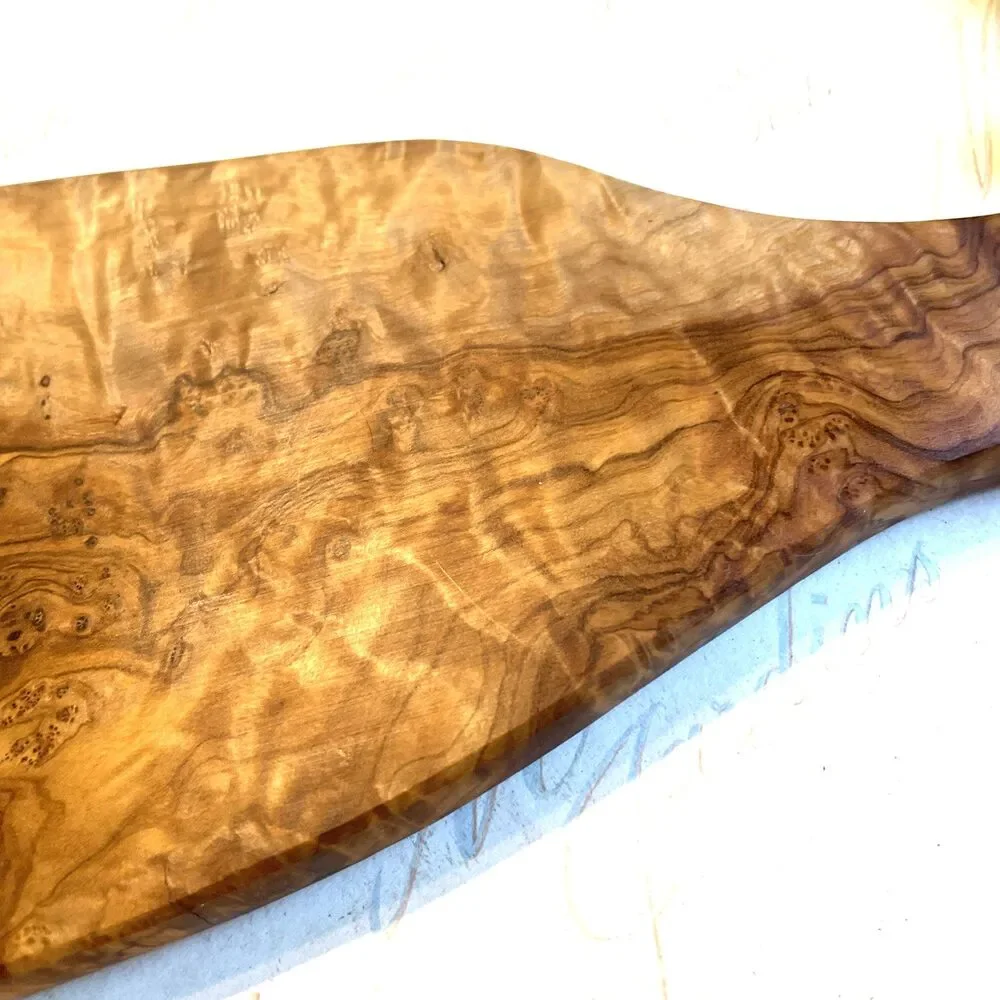 Burl Wood Cutting Board With Handle 10.5” Earthy Boho Cottage Kitchen
